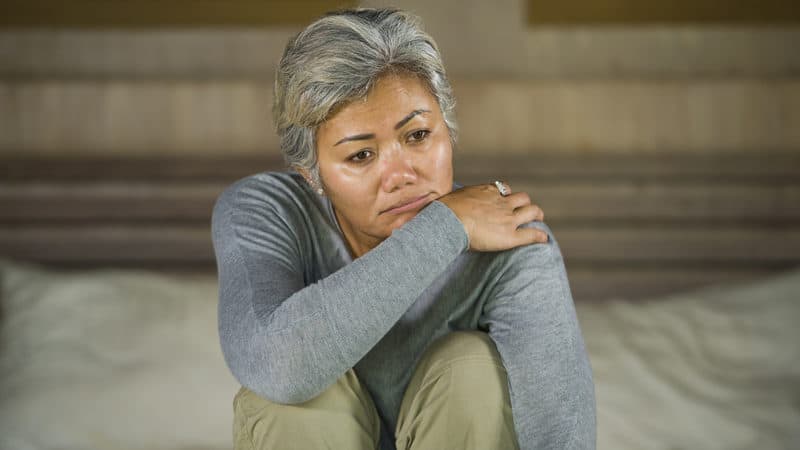 Woman devastated after breaking up Image