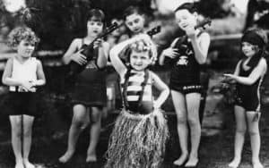 kids performing black and white old photograph Image