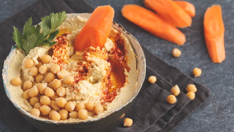 Hummus is one of the best healthy late-night snacks