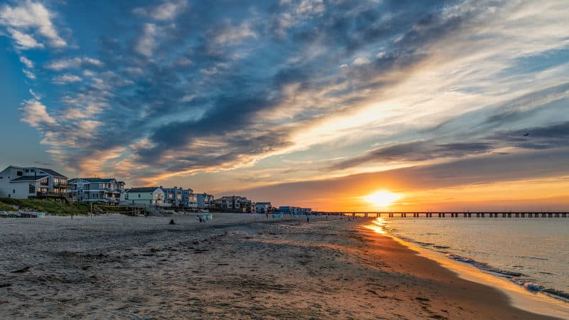 Tranquil beaches on the Chesapeake Bay at Virginia Beach Image