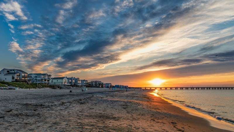 Tranquil beaches on the Chesapeake Bay at Virginia Beach