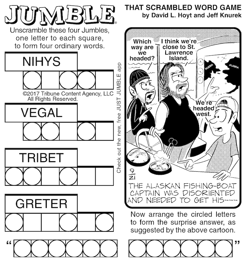 Baby Boomer brain game: Jumble Scrambled Puzzle Captain