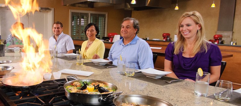 Guests of Hilton Head Health at a cooking demonstration