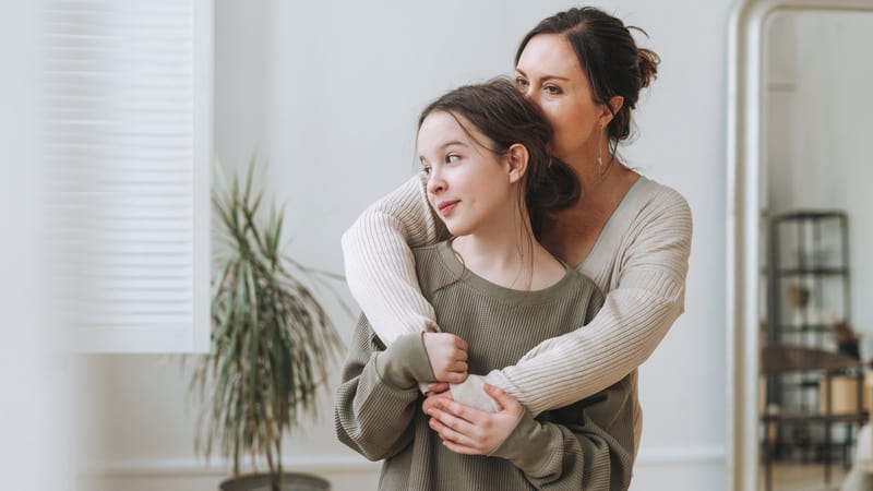 Unmarried woman with her daughter