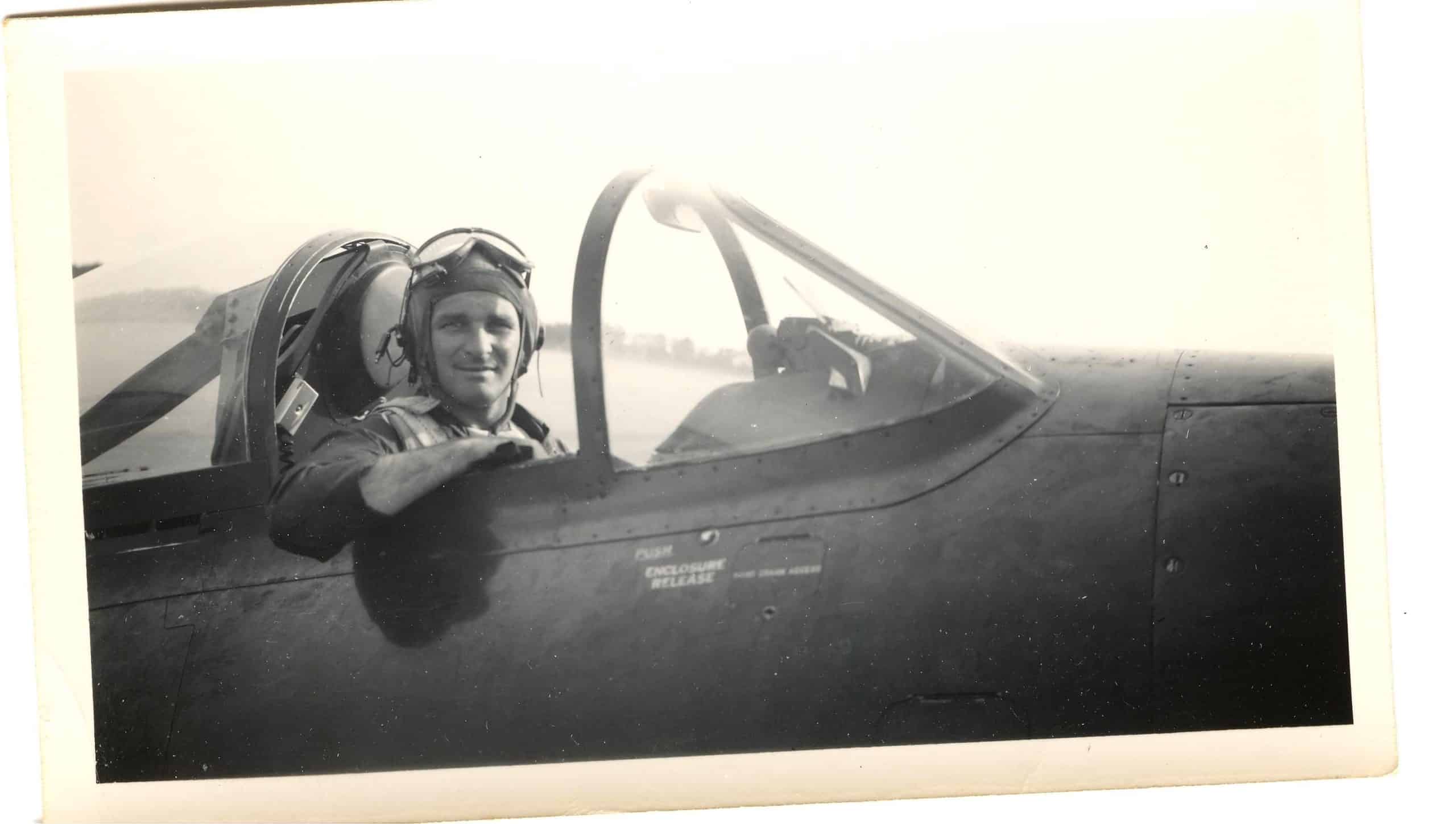 Commander W. T. Spriegel in his Navy plane