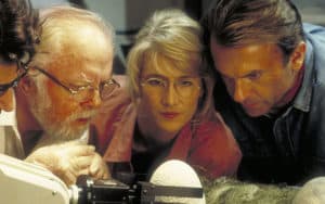 Jeff Goldblum, Richard Attenborough, Laura Dern and Sam Neill in “Jurassic Park.” Sam Neill on 50 years of acting Image