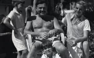 Ernest Hemingway with his three sons, Jack, Patrick, and Gregory at his Key West home. CREDIT: Star Tribune Image