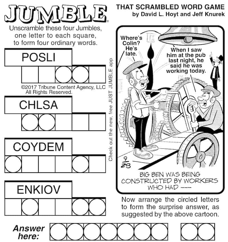 Build your brain with Jumble puzzles