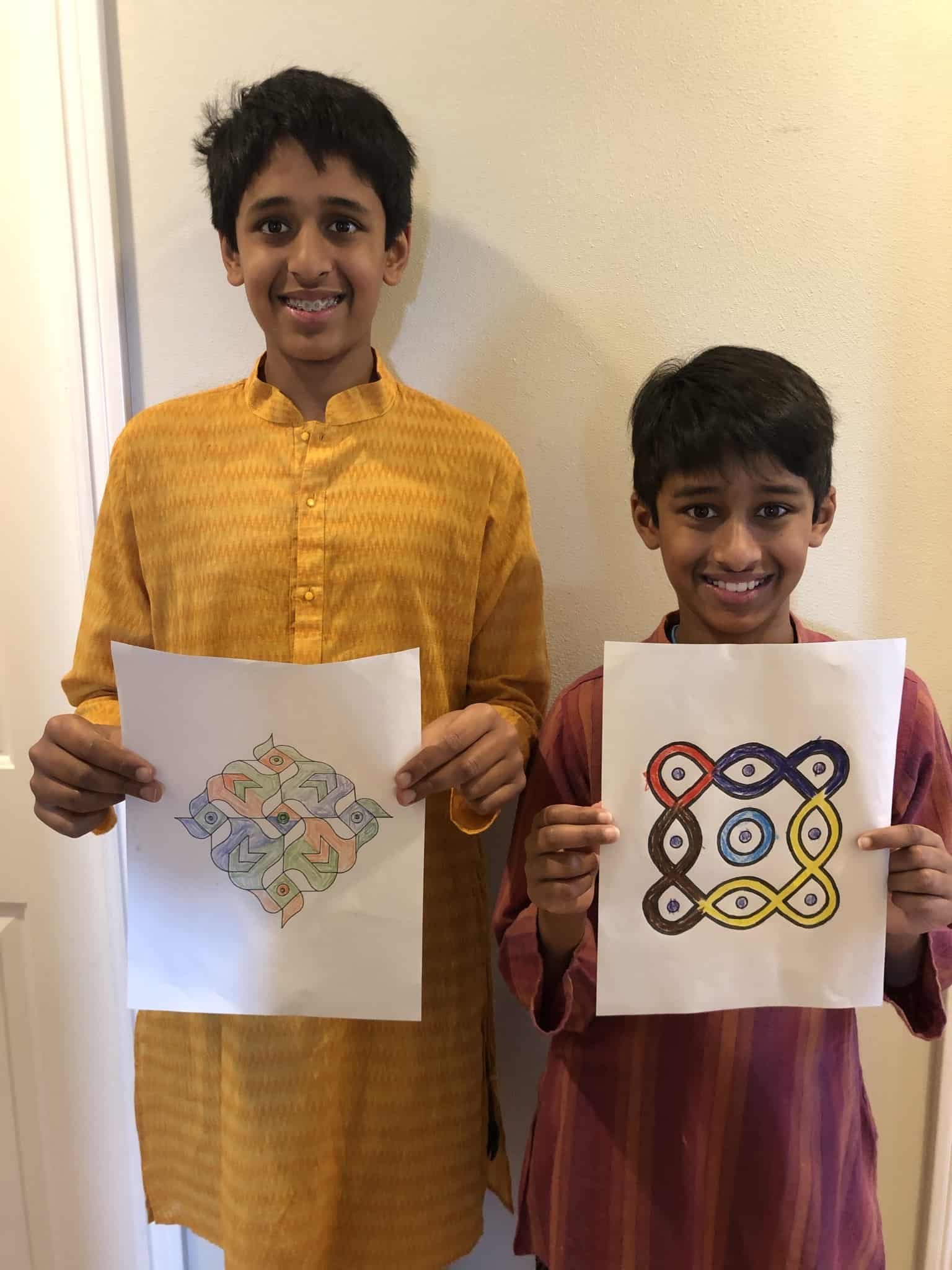 Ranji brothers with kolam 2021