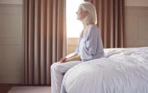 Senior woman suffering from chronic depression Image