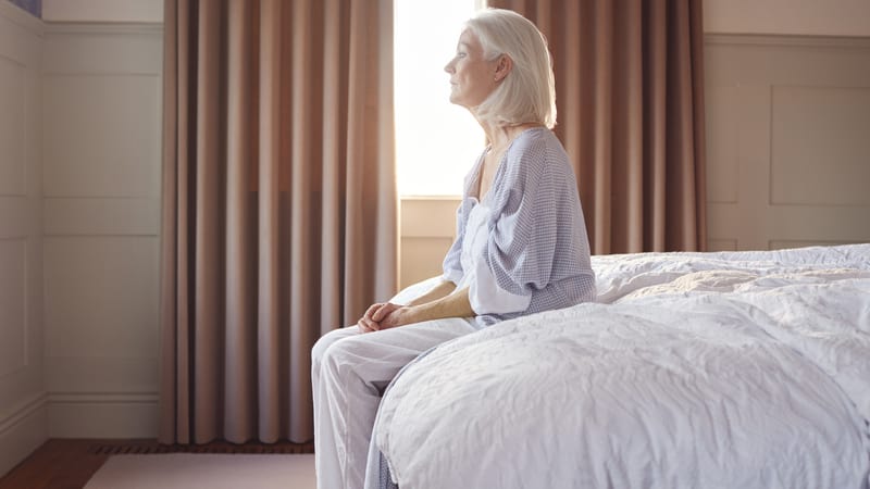 Senior woman suffering from chronic depression