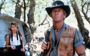 Paul Hogan in the original Crocodile Dundee movie, with co-star Linda Kozlowski Image
