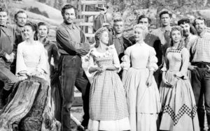 Ruta Lee at far right front with the cast of Seven Brides for Seven Brothers - MGM Image