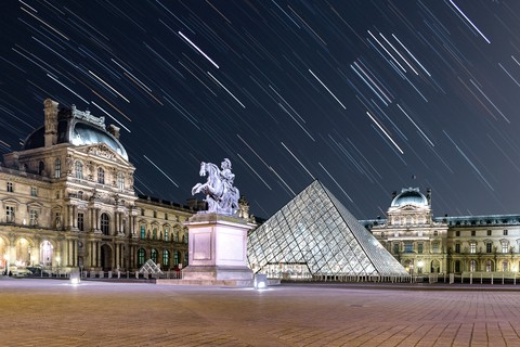 Star Trail at The Louvre Mathias Pfauwadel Dreamstime