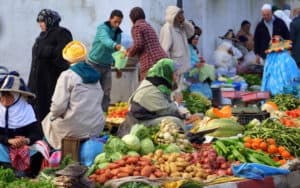 A farmers market in Tangier - among the places to visit, as part of Rick Steve tip for visiting Tangier, Morocco Image