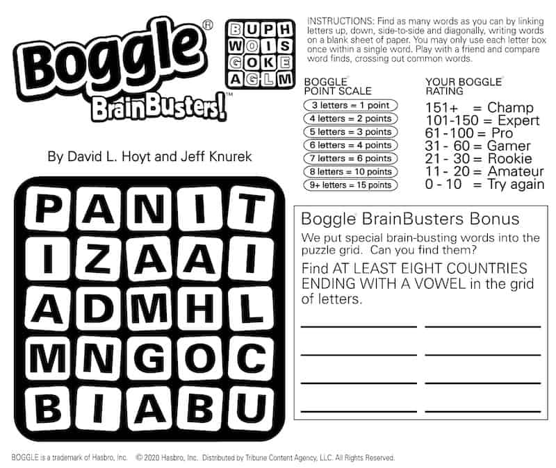 Boggle find-the-countries puzzle