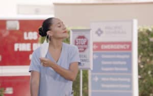Tracee Ellis Ross as Dr. Bow Johnson, now a frontline worker in the COVID-19 pandemic, in ABC’s “black-ish.” CREDIT: ABC. Image