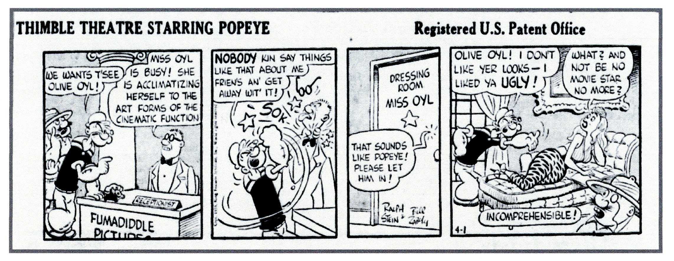 With Ralph Stein scripting Popeye's adventures even Olive Oyl turned beautiful! From April 1, 1955. 