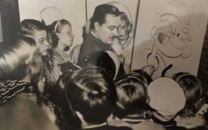 Bela Zaboly's drawing session with children. Photo courtesy of Jonathan Lozovsky. In an early history of Popeye the sailor man Image