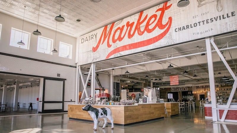 Welcome to the Dairy Market food hall in Charlottesville; photo credit, Robinson Imagery x Do Me A Flavor Image