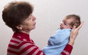 Irritated grandma wants more time with baby Image