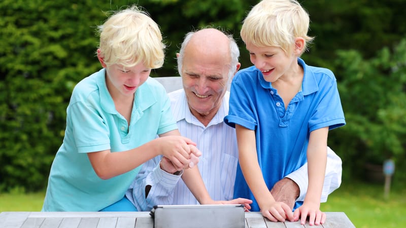 Grandpa and grandsons