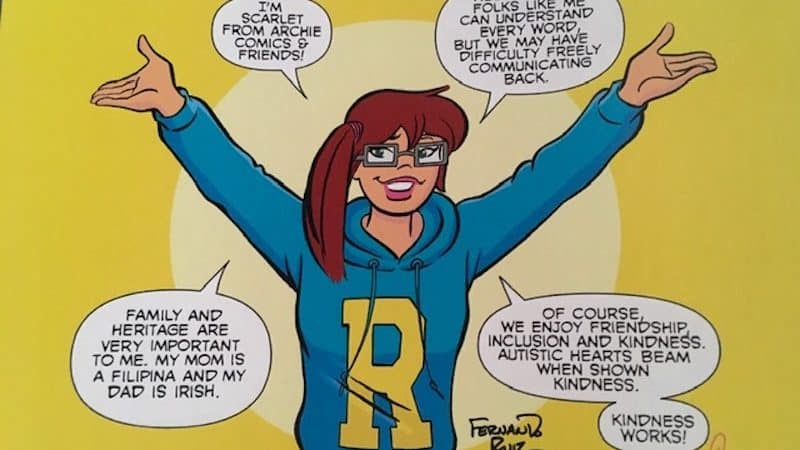 Scarlet, a new Archie character with autism, in article on Nancy Silberkleit navigating an unexpected career change Image