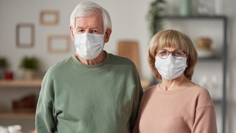 Unvaccinated senior couple