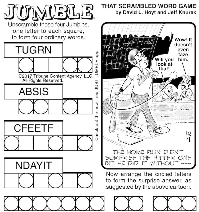 Jumble puzzle exercises the brain