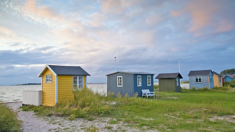 Beach bungalows at Ærøskøbing. CREDIT: Dominic Arizona Bonuccelli, Rick Steves’ Europe.