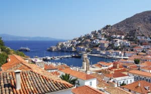 The port town of Hydra: relaxation reigns in the Greek isle of Hydra. CREDIT: Rick Steves, Rick Steves' Europe Image