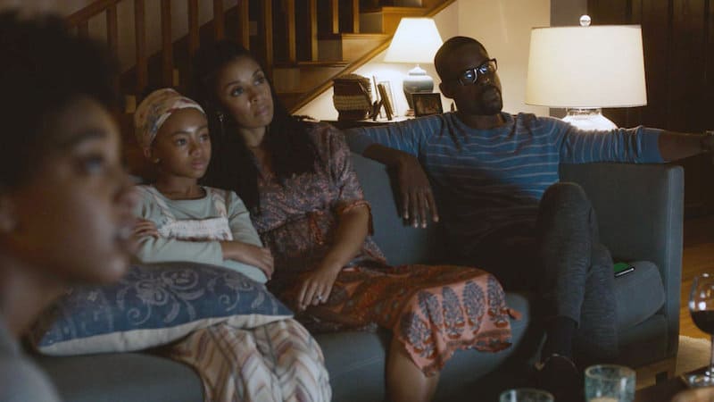 Eris Baker, front left, Faith C. Herman, Susan Kelechi Watson, and Sterling K. Brown in the season five premiere of “This Is Us.” CREDIT: NBC/TNS. For 'TV Series Tackling Racial Issues'