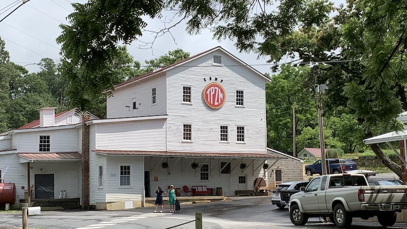 Exterior shot of the new Camp Trapezium brewpub in Amherst, Virginia