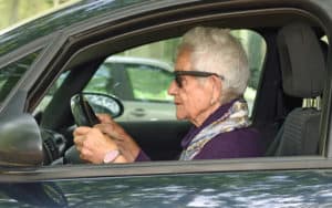 Elder mom behind the wheel Image