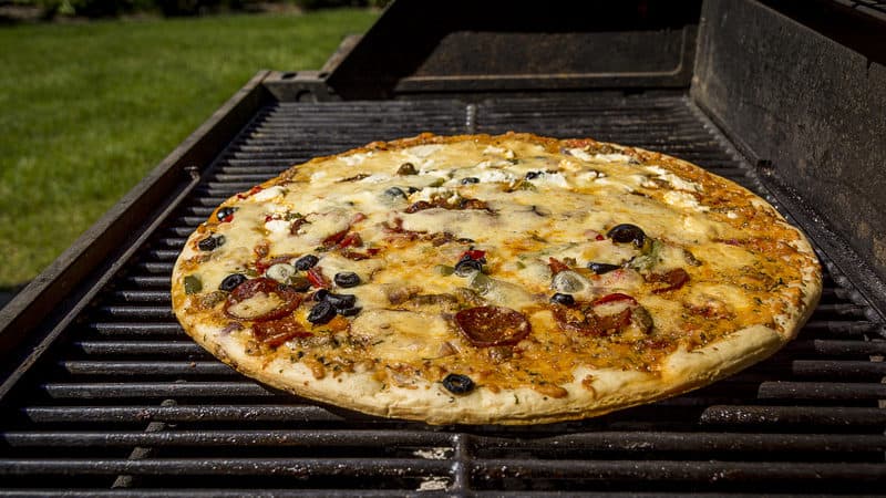 Pizza on the grill Image