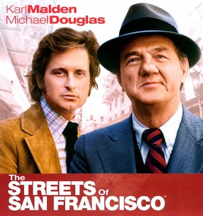 Michael Douglas and Karl Malden, publicity photo for The Streets of San Francisco - ABC Television