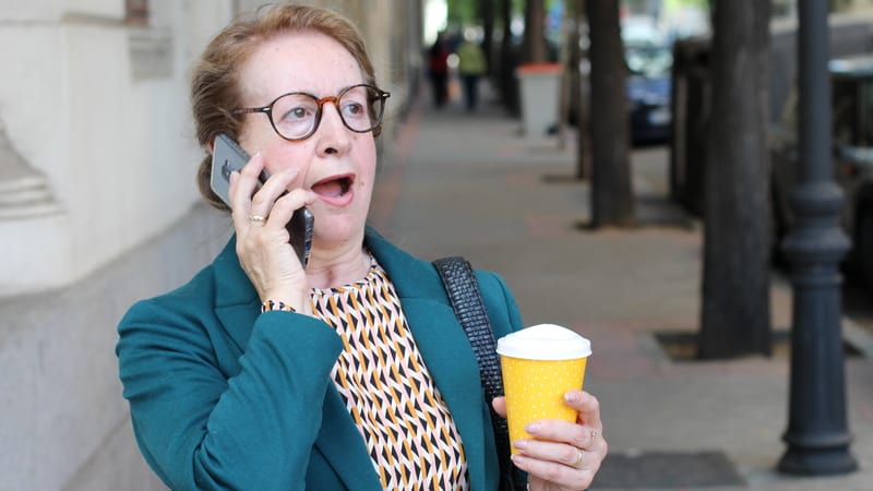 Woman receives a pocket dial