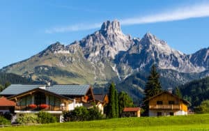 mountains and chalets near Salzburg Austria daliu80 dreamstime Image