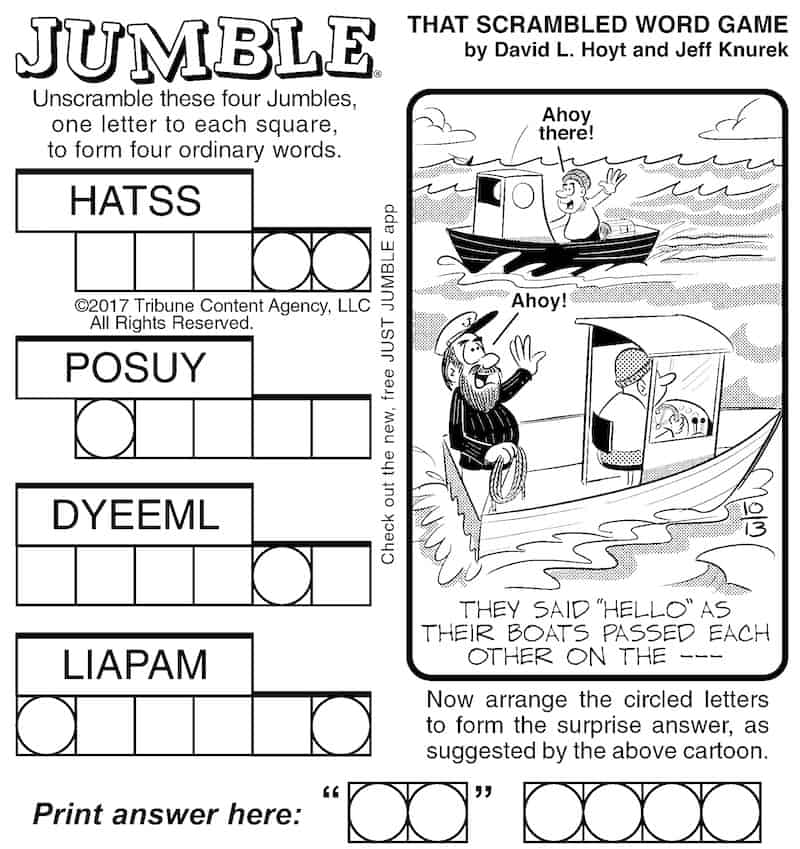 Classic Jumble puzzle for adults