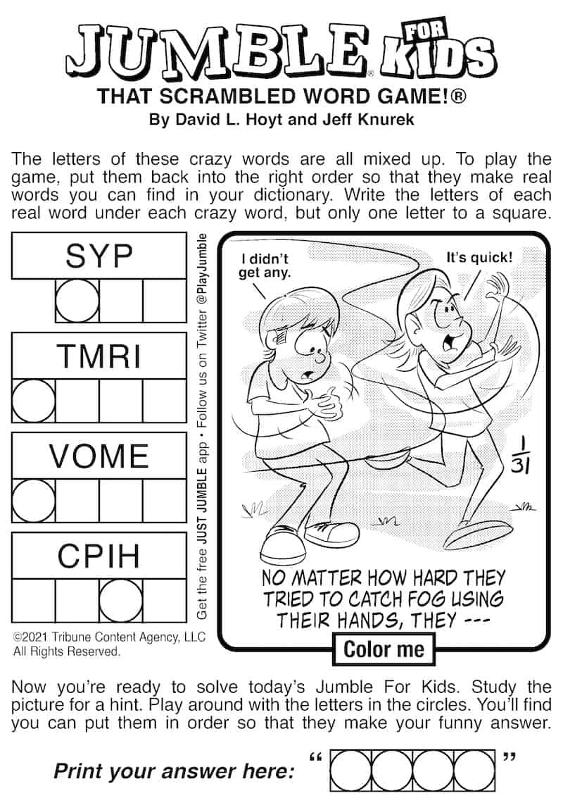 Jumble for kids: Jumble to Exercise Your Brain