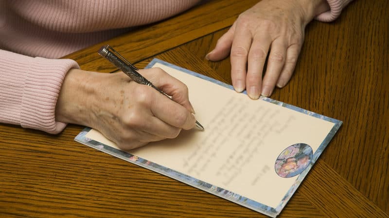 Long-distance grandma tries to write a letter Image