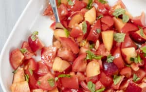 Summer tomato and peach salad Image