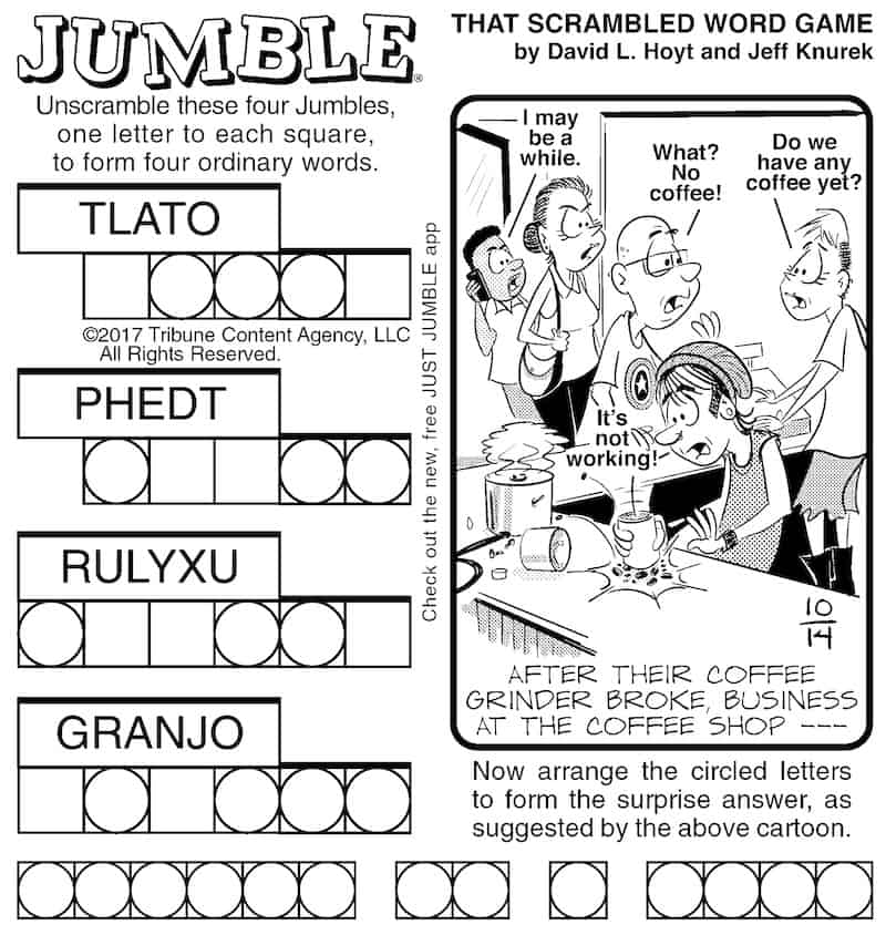 Classic Jumble puzzle for older children and adults