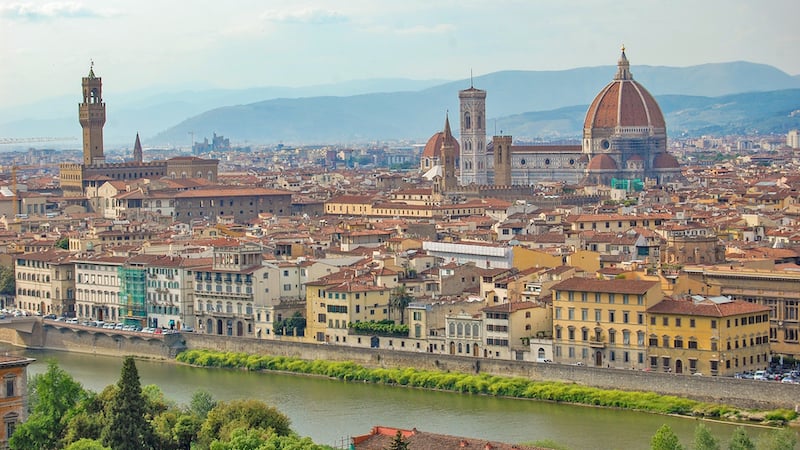 The cathedral's sublime dome dominates the Florence skyline. For article on Florence’s Many Classical Masterpieces