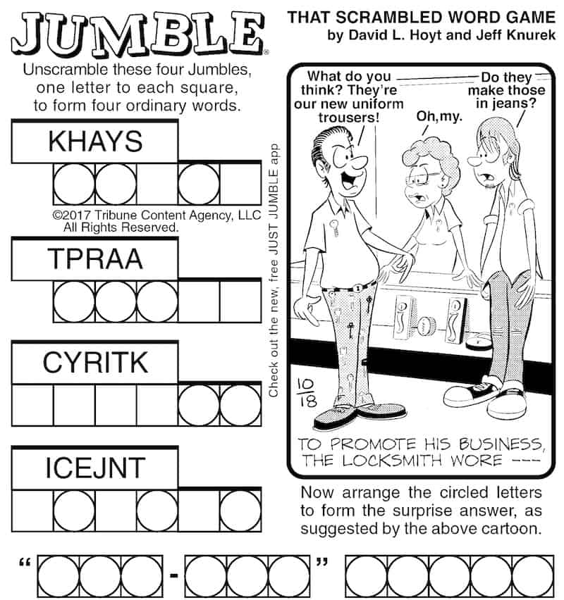 Classic Jumble puzzle