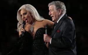 Lady Gaga and Tony Bennett perform at the 57th Annual Grammy Awards at Staples Center in Los Angeles on Sunday, Feb. 8, 2015. (Robert Gauthier/Los Angeles Times/TNS). For article on Tony Bennett’s final performances Image