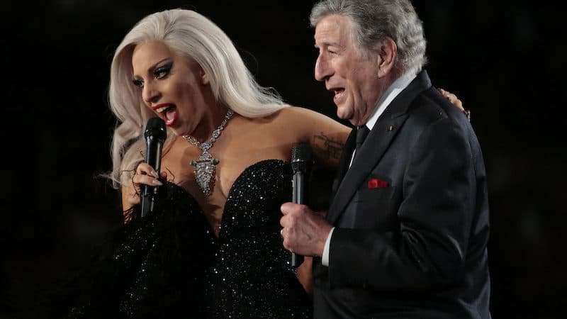 Lady Gaga and Tony Bennett perform at the 57th Annual Grammy Awards at Staples Center in Los Angeles on Sunday, Feb. 8, 2015. (Robert Gauthier/Los Angeles Times/TNS). For article on Tony Bennett’s final performances Image