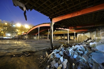 Demolition of the old Arlington Mill Community Center (self-portrait), 2011. Photograph by Dewey Tron