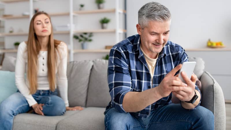 Middle aged man is too close to his ex Image