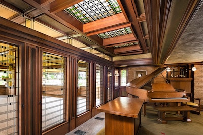 Martin House Art glass verandah doors and skylights. Image by Digati